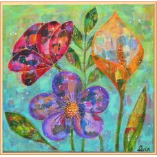 'Flori peticite cu culori'- tablou cu flori