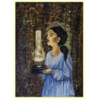 Lumini si umbre…20-0450 - Tablou unicat, pictat manual in original pe panza - Abstracte