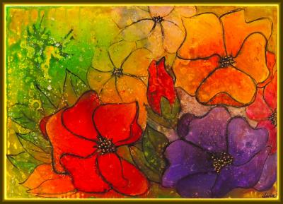 „Efervescenta culorilor” - tablou cu flori