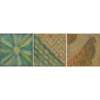 Soare, valuri si nisip. Set de trei tablouri abstracte, unicate, realizate manual, pictate in culori acrilice