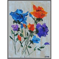 „Flori” - Tablou cu flori - Tablou unicat, pictat manual pe panza - Flori