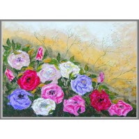 „Parfum de roze” - Tablou cu flori - Tablou unicat, pictat manual pe panza - Compozitii