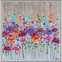 Tablou cu flori de camp pictat  manual pe panza